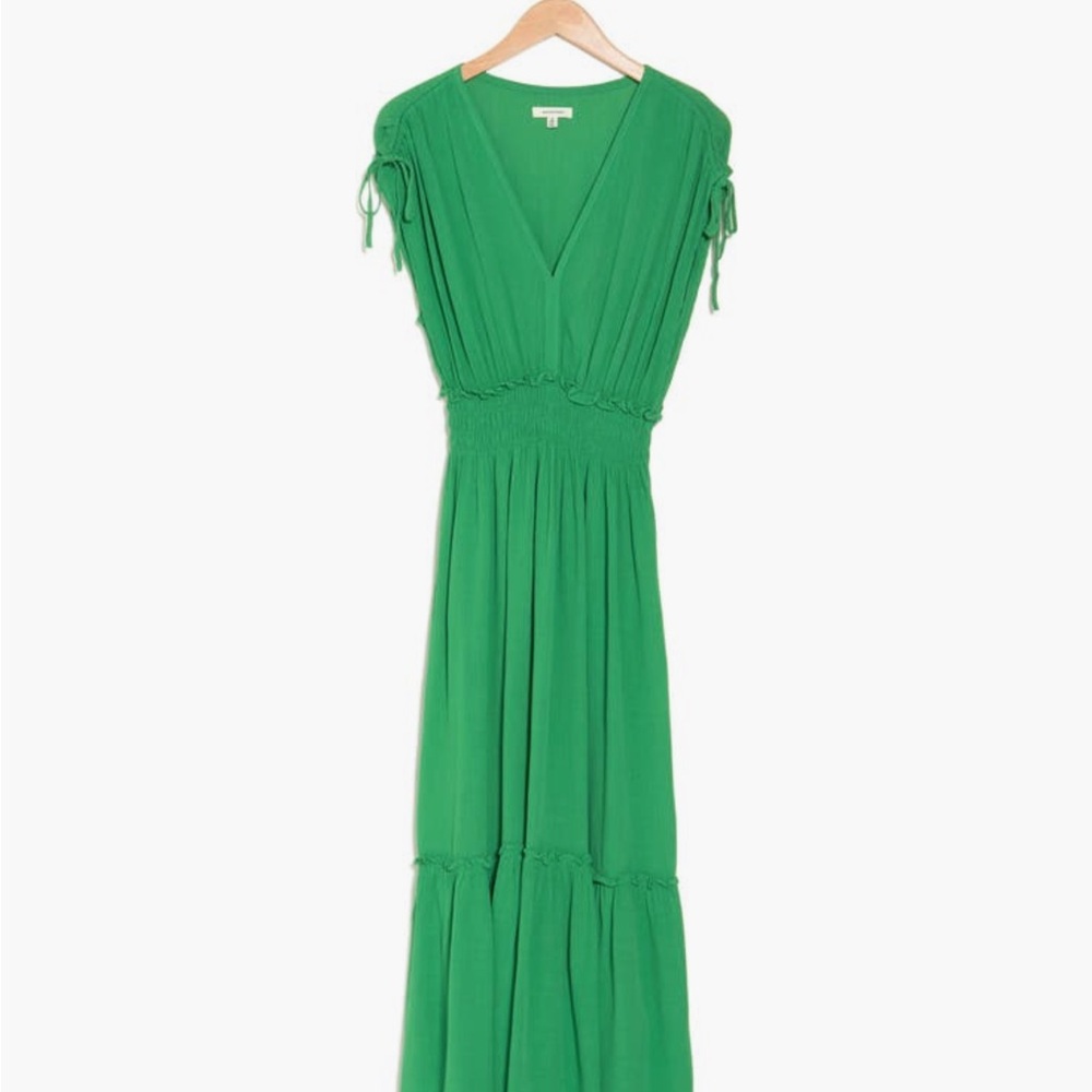 Max Studio Green Flutter Sleeve Maxi Dress size Medium